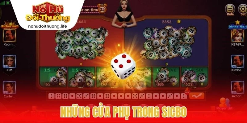 Những cửa phụ trong sicbo